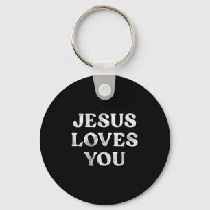 The Phrase Jesus Loves You On A  Key Ring