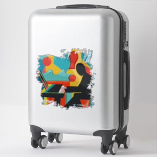 The Pianist - Original Oil Painting Sticker