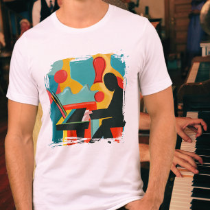 The Pianist - Original Oil Painting Tri-Blend Shirt