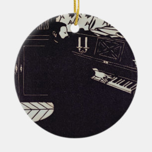 The Piano, 1914 (woodcut) Ceramic Tree Decoration