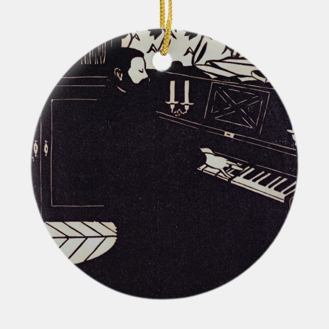 The Piano, 1914 (woodcut) Ceramic Tree Decoration (Front)