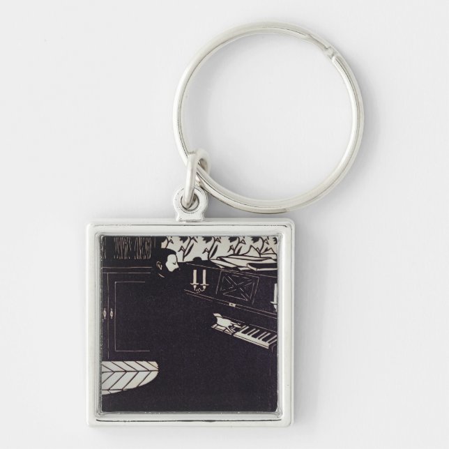 The Piano, 1914 (woodcut) Key Ring (Front)