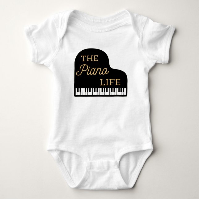 The Piano Life Grand Piano  Baby Bodysuit (Front)
