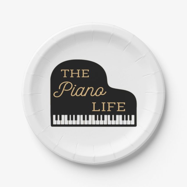 The Piano Life Grand Piano Paper Plate (Front)
