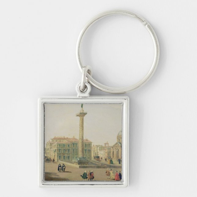 The Piazza Colonna, Rome Key Ring (Front)