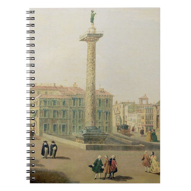 The Piazza Colonna, Rome Spiral Notebook (Front)
