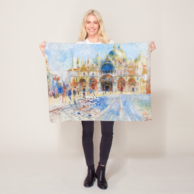 The Piazza San Marco, Renoir Fleece Blanket (In Situ)