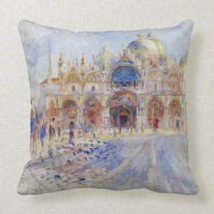 The Piazza San Marco, Venice, 1881 (oil on canvas) Cushion