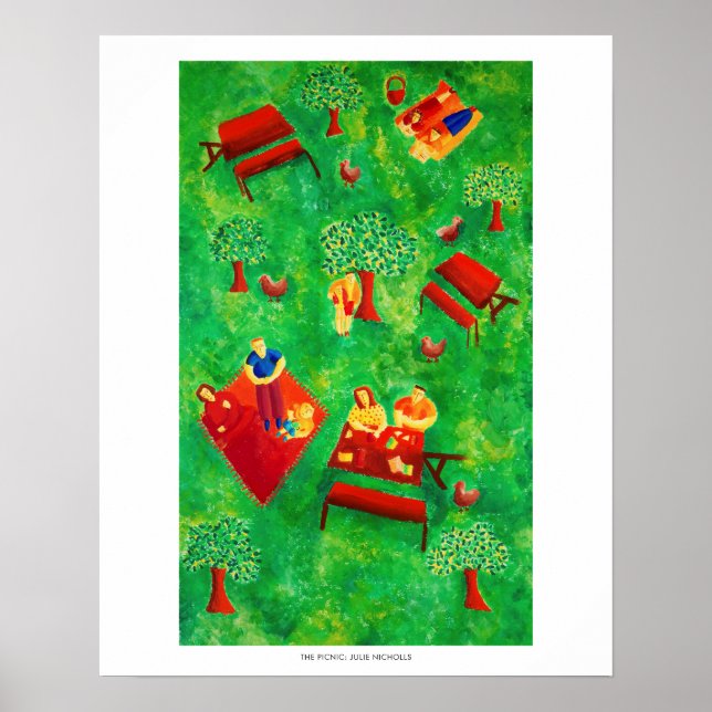 The Picnic Contemporary Acrylic Painting Art Print (Front)
