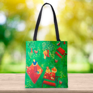 The Picnic Contemporary Modern Art Tote Bag