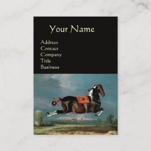 The Piebald Horse "Cehero' Rearing ,black Business Card