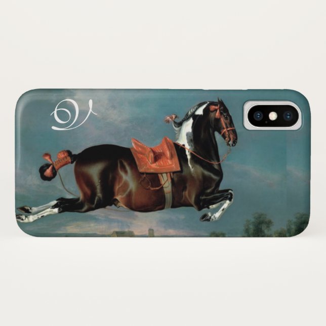 The Piebald Horse "Cehero' Rearing Monogram Case-Mate iPhone Case (Back (Horizontal))