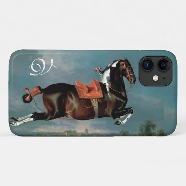 The Piebald Horse "Cehero' Rearing Monogram Case-Mate iPhone Case (Back (Horizontal))