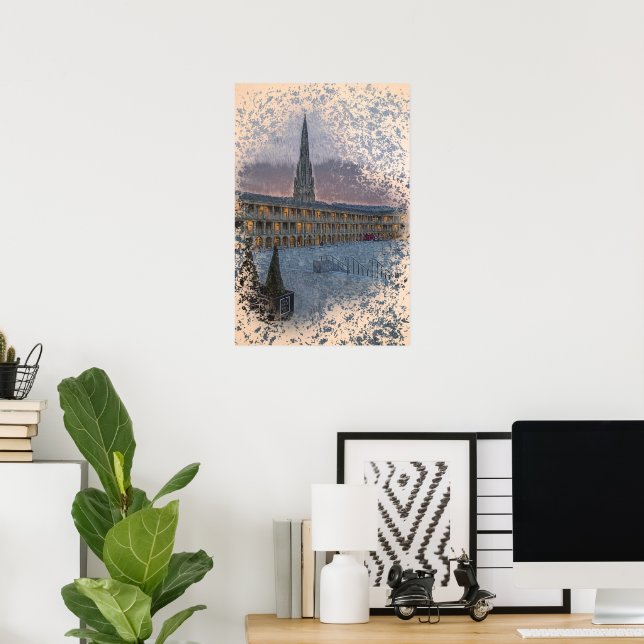 The Piece Hall, Halifax Artistic Vintage Print (Home Office)