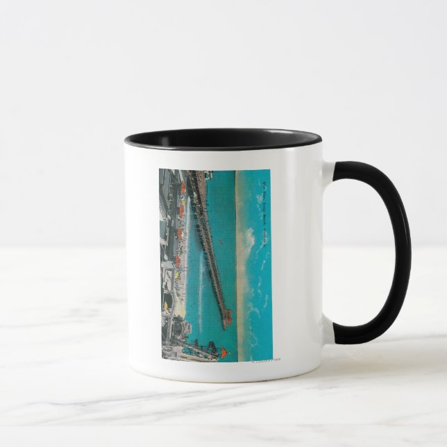 The Pier and Beach and Long Beach Mug (Right)