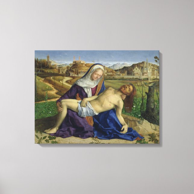 The Pieta, c.1505 (oil on panel) (post 1996 restor Canvas Print (Front)