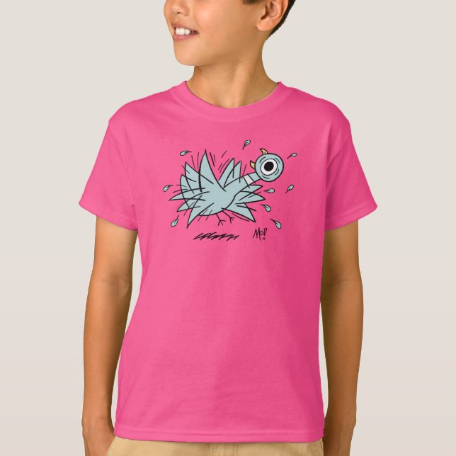 The Pigeon Freakout Kids Pink T-Shirt (Front)