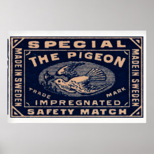 The Pigeon - Matchbox Print - Sweden Wall Art