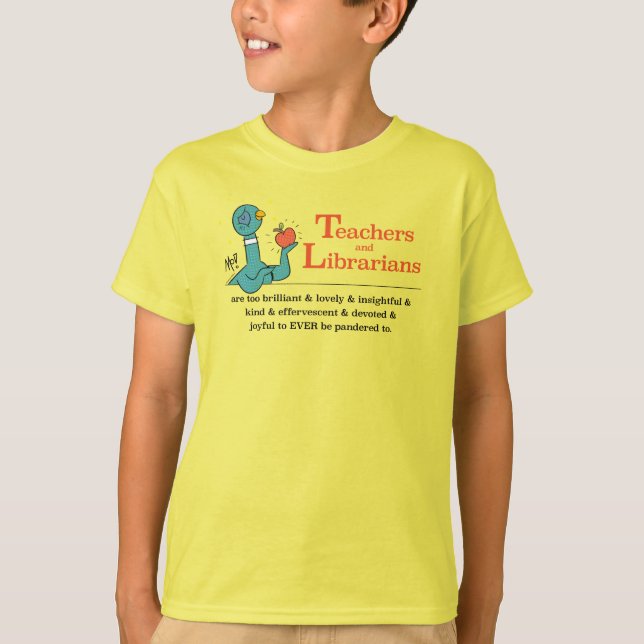 The Pigeon Teachers and Librarians Kids Yellow T-Shirt (Front)