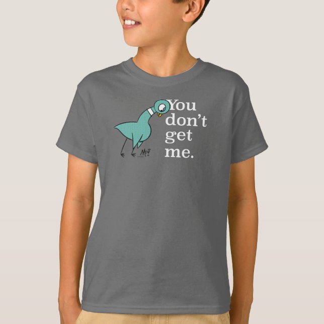 The Pigeon You Don't Get Me Kids Smoke Grey T-Shirt (Front)