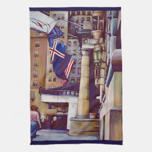 The Pillars of The Plaza Tea Towel