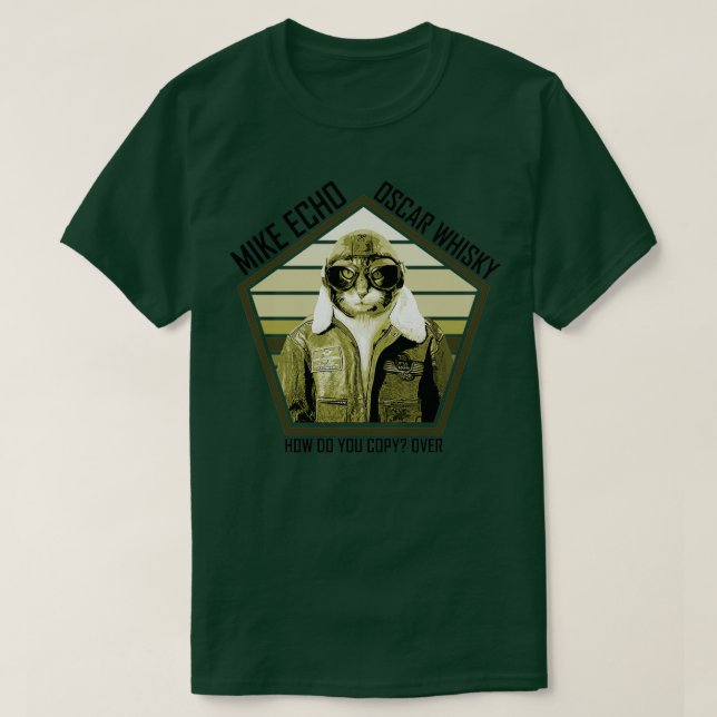 The Pilot Cat  (2)  T-Shirt (Design Front)