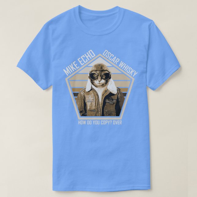 The Pilot Cat  (3)  T-Shirt (Design Front)