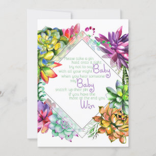 The Pin Game Succulent Baby Shower Invitation