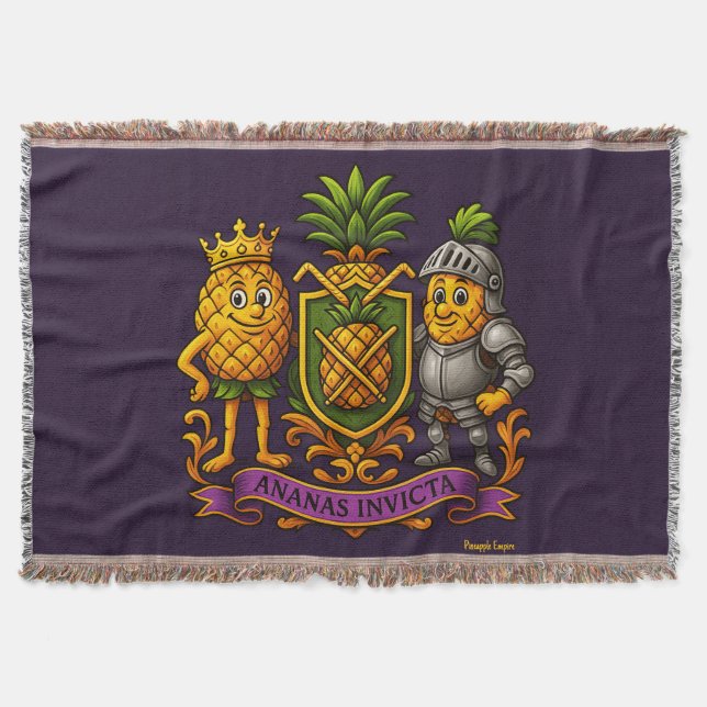 The Pineapple Empire Coat of Arms Throw Blanket (Front)