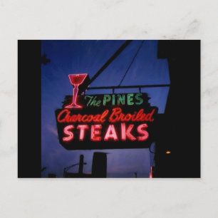 The Pines, Forest Park Il. Vintage Neon Post Card