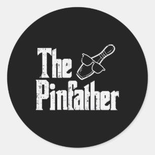 The Pinfather Bowling Dad Fathers Day Bowler Daddy Classic Round Sticker