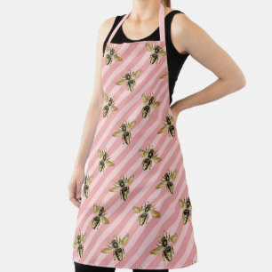 The Pink and Gold Bee Series Design 12 Apron