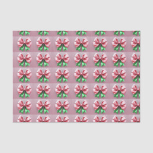 The Pink and Green Christmas Bow Tissue Paper