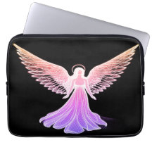 The Pink Angel on a Laptop Sleeve Electronics Bag