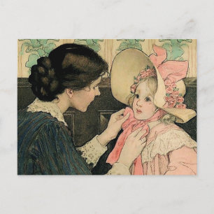 The Pink Bonnet by Jessie Willcox Smith Holiday Postcard