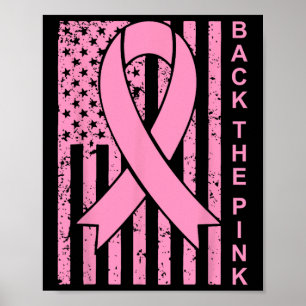 The Pink Breast Cancer Awareness Flag Toddler Wome Poster
