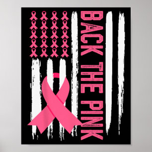 The Pink Breast Cancer Awareness Flag Toddler Wome Poster