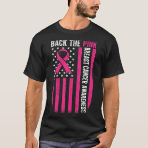 The Pink Breast Cancer Awareness Usa Flag Pink Rib T-Shirt
