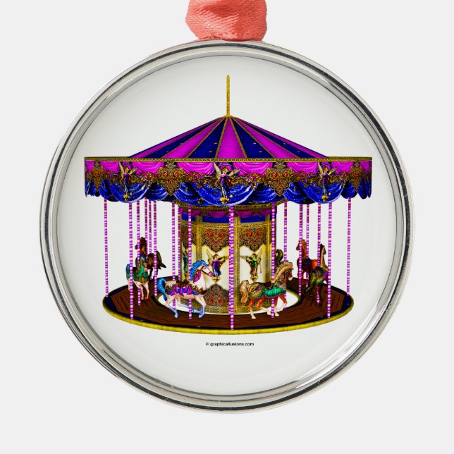 The Pink Carousel Metal Tree Decoration (Front)
