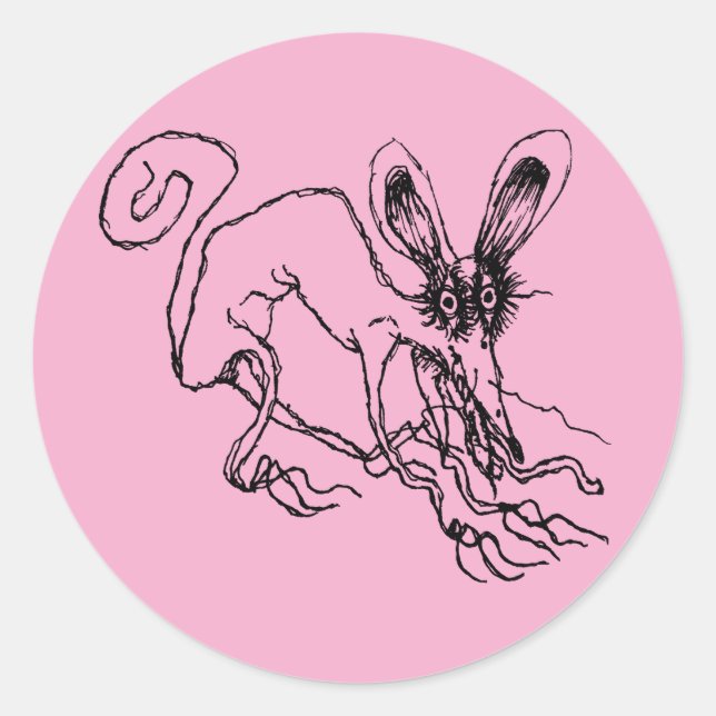 the pink  classic round sticker (Front)