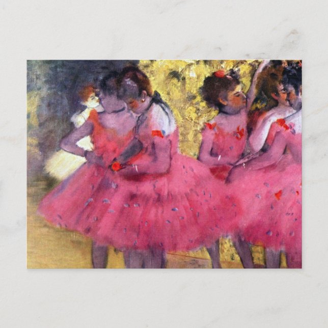 The Pink Dancers, Before the Ballet by Edgar Degas Postcard (Front)