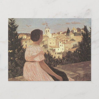 The Pink Dress, Frederick Bazille Postcard