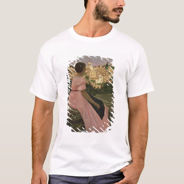 The Pink Dress, or View of Castelnau-le-Lez T-Shirt (Front)