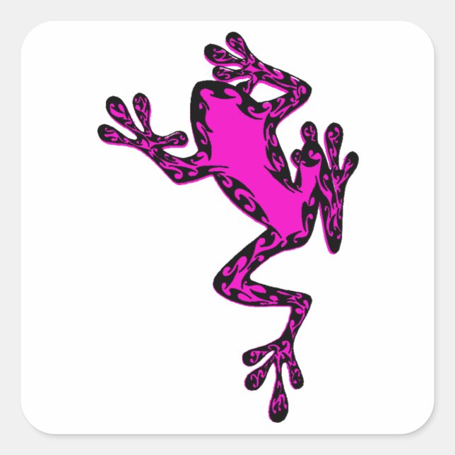 the pink FROG Square Sticker (Front)