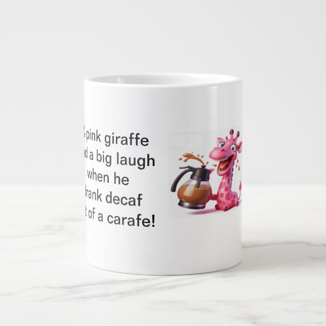 The pink giraffe  large coffee mug (Front)