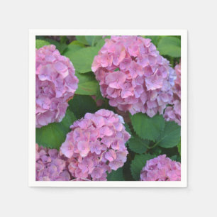 The pink Hortensia hydrangea Party Napkin