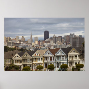 The Pink Ladies Victorian style houses in the Poster