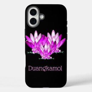 The pink lotus flower ,personalised iPhone 16 plus case