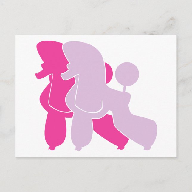 The pink poodles postcard (Front)