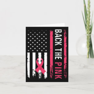 The Pink Ribbon American Flag Breast Cancer Awaren Card